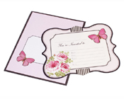 HiPP Invitation Kit Fleur (Pack of 25)-HiPP Invitation Kit Fleur, floral pink invitation kit, DIY Invitation, fill in invitation, shabby chic invitation kit, vintage pink invitation kit.