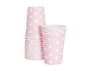 Paper Eskimo Marshmallow Pink Party Cup-Pink Party Cup, Paper Eskimo Marshmellow pink paper cup, Birthday Party cups, pink theme party, pink spot cups, girls party cups, baby shower cups